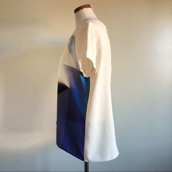 Calvin Klein multicolored ivory print blouse L/G - Picture 4 of 7